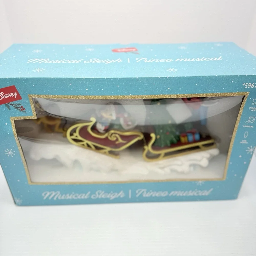 NEW Disney Christmas Holiday‎ Musical Sleigh Mickey Minnie Goofy Pluto 5967787